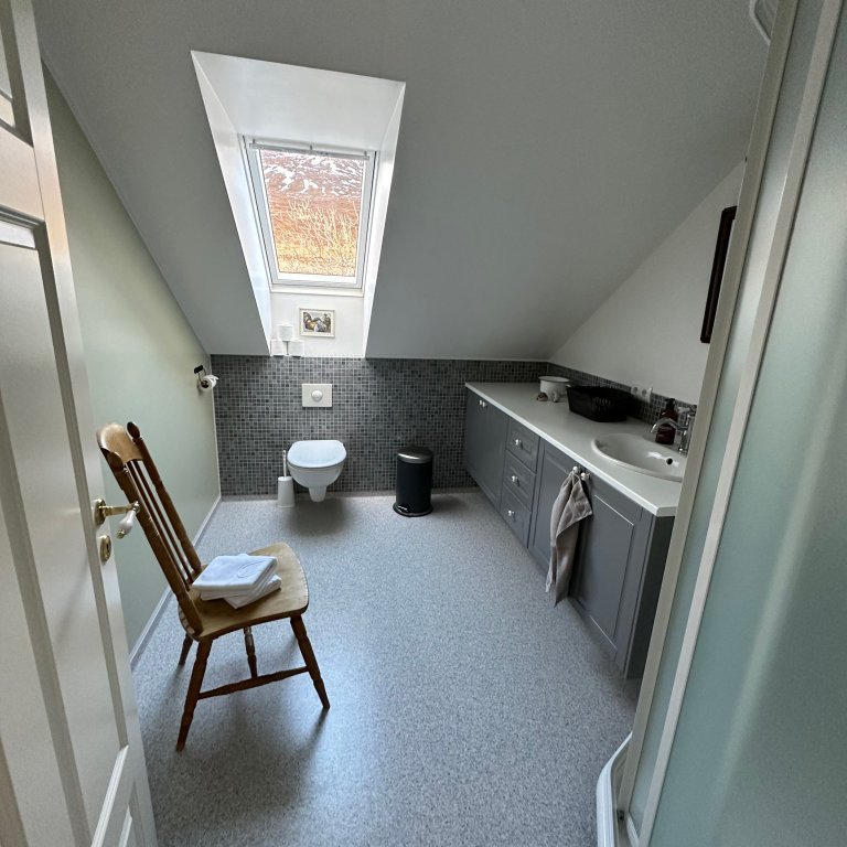 Bathroom on the upstairs floor with shower.