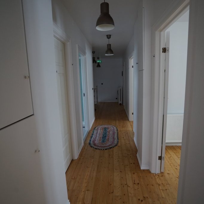 Upstairs hallway with 5 bedrooms and 1 bathroom