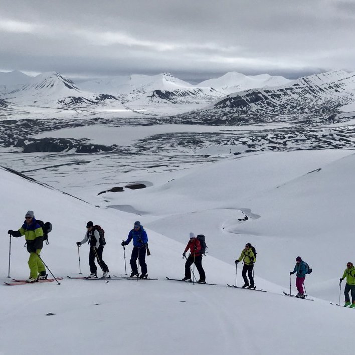 Skinning up the slopes in Svalbard