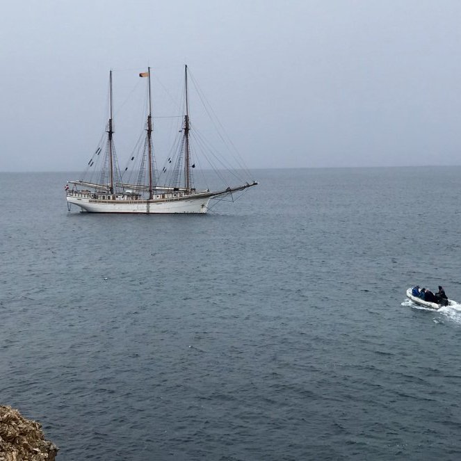 Returning to the boat after a great day of riding